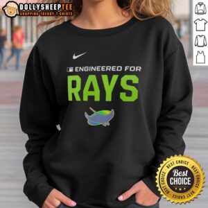 Official Engineered for Tampa Bay Rays MLB Logo Sweatshirt featuring team colors and emblem, perfect for fans.