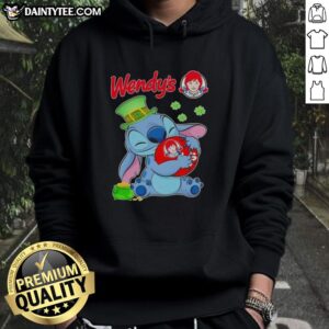 Nice Stitch With St Patricks Hug Wendy's Logo T-Shirt - Image 6