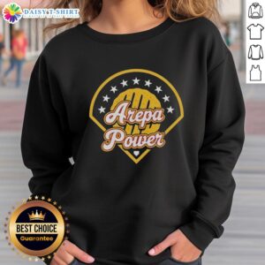 Cozy Nice Arepa Power sweatshirt featuring a vibrant logo, perfect for fans of comfort and trendy streetwear.