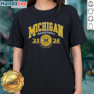 Pretty Valiant University Of Michigan 2025-2026 Basketball T-Shirt - Image 3