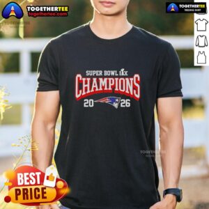 Alt Text: Awesome New England Patriots Super Bowl LX Champions 2026 logo T-shirt showcasing team pride and victory.