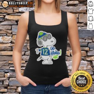 Premium Snoopy wearing a Seattle Seahawks outfit and Go Hawks tank top, perfect for football fans and collectors.
