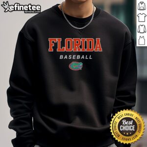 Alt Text: Florida Gators baseball sweatshirt featuring the team wordmark and logo in vibrant colors. Perfect for fans!