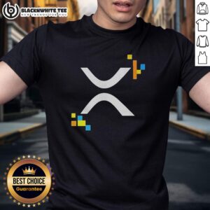Stylish Hot XRP Ledger Logo T-Shirt featuring the iconic XRP logo on a vibrant background, perfect for crypto enthusiasts.