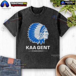 Awesome KAA Gent FC logo washed t-shirt featuring a stylish design for fans of the Belgian football club.