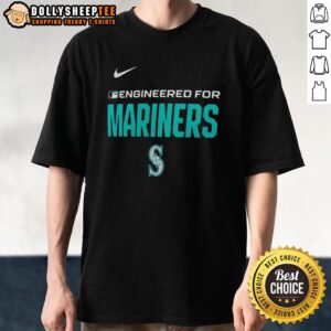 Official Engineered For Seattle Mariners MLB Logo T-Shirt featuring the iconic Mariners logo in a stylish design.