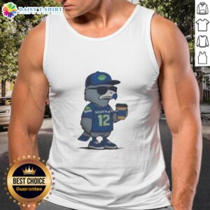 Alt Text: Premium Seattle Seahawks NFL Super Bowl LX 2026 mascot tank top featuring the iconic number 12 meme design.