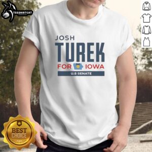 Official Josh Turek for Iowa U.S. Senate logo t-shirt featuring a bold design and vibrant colors for supporters.