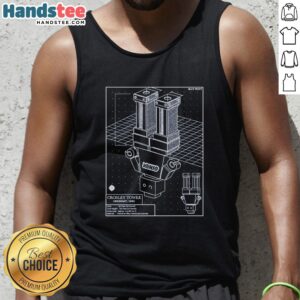Premium Crosley Tower blueprint tank top featuring a stylish design and comfortable fit, perfect for casual wear.