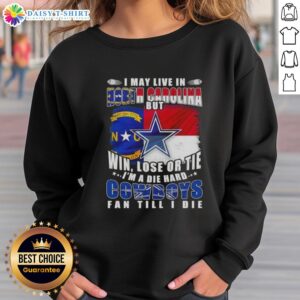 North Carolina sweatshirt featuring Dallas Cowboys fan flag design, perfect for die-hard supporters of the team.