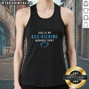 Alt Text: Stylish 'Pretty This Is My Ass Kicking Workout Tank Top' perfect for intense gym sessions and motivational workouts.