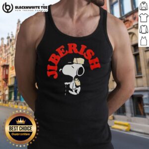 Alt Text: Nice Jiberish Take A Hike Supima Snoopy Tank Top featuring playful Snoopy graphic on a stylish tank.