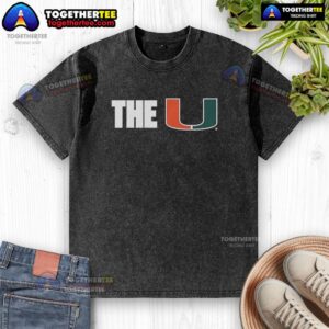 Good Miami Hurricanes NCAA The U logo washed t-shirt featuring vibrant colors and a comfortable fit for fans.