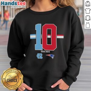 Nice Drake Maye New England Patriots x North Carolina Tar Heels logo sweatshirt featuring vibrant team colors and design.