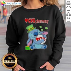 Cozy St. Patrick's Day sweatshirt featuring a nice stitch design and CVS Pharmacy logo for festive celebrations.
