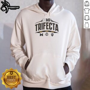 Nice Indiana Hoosiers Michigan Wolverines Big Trifecta 2023-2025 T-Shirt - Image 4