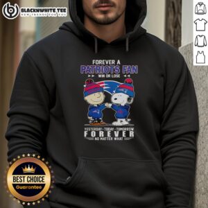 Official Snoopy and Charlie Brown hoodie for New England Patriots fans, showcasing team spirit win or lose.