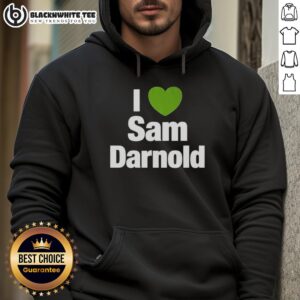 Cozy Seattle Seahawks hoodie featuring a heart design and 'I Love Sam Darnold' text, perfect for fans.