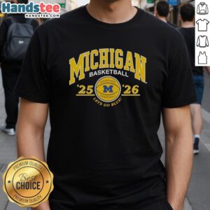 Valiant University of Michigan 2025-2026 basketball t-shirt featuring bold graphics and team colors for fans.