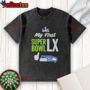 Nice Seattle Seahawks Super Bowl 2026 logo washed t-shirt, perfect for fans celebrating their first Super Bowl experience.