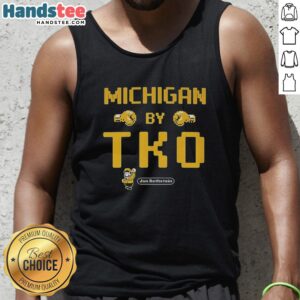 Official Michigan by TKO Jon Rothstein tank top featuring bold logo and athletic design, perfect for fans and workouts.