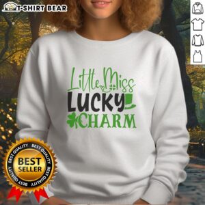 Alt Text: Official Little Miss Lucky Charm Sweatshirt featuring a vibrant design and cozy fit for casual wear.