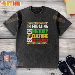 Alt Text: Nice celebrating Black History culture excellence on a washed t-shirt, showcasing vibrant design and message.