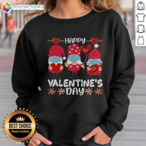 Pretty Valentine's Day sweatshirt featuring a cute Valentine gnome design, perfect for festive celebrations and gifting.