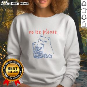 Cute cat sweatshirt with 'Nice No ICE Please' slogan, perfect for cat lovers and cozy casual wear.