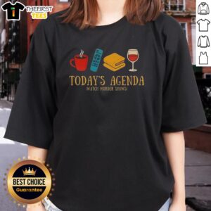 Stylish ladies' tee featuring 'Today's Agenda: Watch Daily Murder Shows' design for true crime enthusiasts.