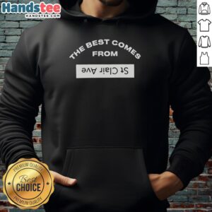 Premium St. Clair Ave hoodie showcasing stylish design and quality fabric, perfect for casual wear.