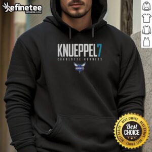 Alt Text: Top Kon Knueppel 7 Charlotte Hornets Elite Hoodie showcasing team colors and logo for basketball fans.