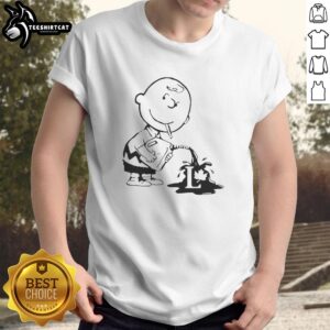 Official Charlie Brown Political Caricature T-Shirt featuring a playful illustration of Charlie Brown in a political stance.