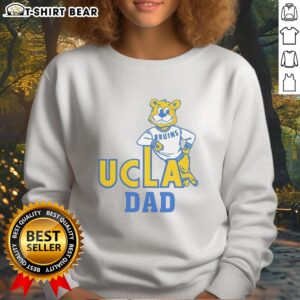 Original Mark Cuban UCLA Dad Bruins sweatshirt featuring blue and gold colors, perfect for proud UCLA fans.