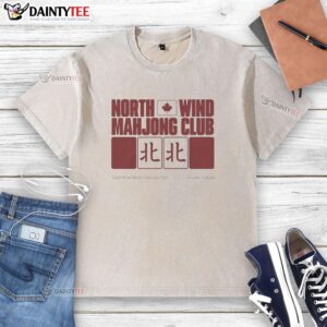 Good North Wind Mahjong Club Toronto Canada washed t-shirt featuring a stylish design and vibrant colors.