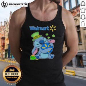 St. Patrick's Day tank top featuring Original Stitch design and Walmart logo, perfect for festive celebrations.