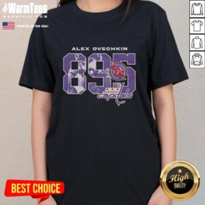 Premium Alexander Ovechkin 895 Washington Capitals hockey ladies tee in stylish design for fans.