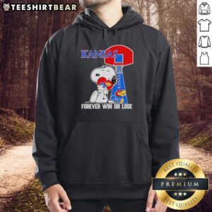 Premium Peanuts Snoopy Forever Win or Lose Kansas Jayhawks basketball hoodie featuring vibrant graphics and cozy design.