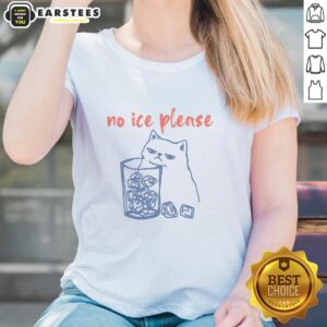 Cute No ICE Please Cat Ladies Tee featuring a playful cat graphic, perfect for cat lovers and casual wear.