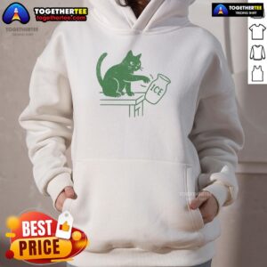 Funny cat political hoodie with 'Hot Abolish ICE' design, perfect for animal lovers and activists.