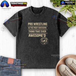 Nice Coach Josh Gerry wearing the Most Awesome Thing That Ever Awesomed washed t-shirt, showcasing a vibrant design.