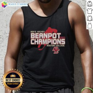 Boston College Eagles men's hockey 2026 Beanpot champions locker room tank top featuring team colors and logo.