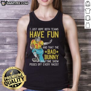 Official Bad Bunny halftime show image, capturing the excitement and inclusivity of the event amidst team rivalry.