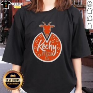 Awesome Kechy Pizza Co logo on a stylish ladies tee, perfect for pizza lovers and trendy casual wear.