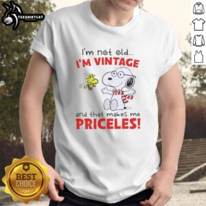 Official Peanuts Snoopy 'I'm Not Old I'm Vintage' T-Shirt featuring a playful design celebrating nostalgia and timeless charm.