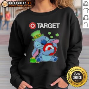Top Stitch St. Patrick's Hug Target Logo Sweatshirt displaying vibrant colors and festive design for holiday wear.