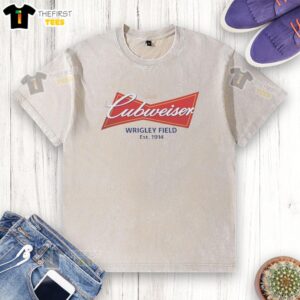Awesome Cubweiser Chicago Cubs And Budweiser Wrigley Field Est 1914 T-Shirt - Image 6