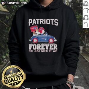 Hot Snoopy And Woodstock Driving New England Patriots Forever Not Just When We Win T-Shirt - Image 2