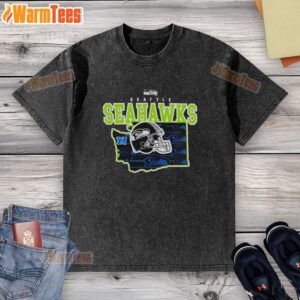 Premium Seattle Seahawks Evergreen State Gameday Helmet And Map T-Shirt - Image 6