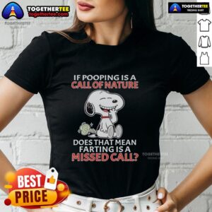 Top Snoopy tee with humorous quote about nature calls, perfect for ladies who love funny graphic shirts.